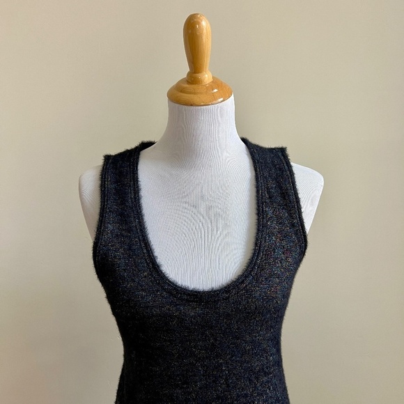 NEW ZARA Woman Midi Black Metallic Fuzzy Knit Cozy Sweater Dress Medium - Picture 9 of 14